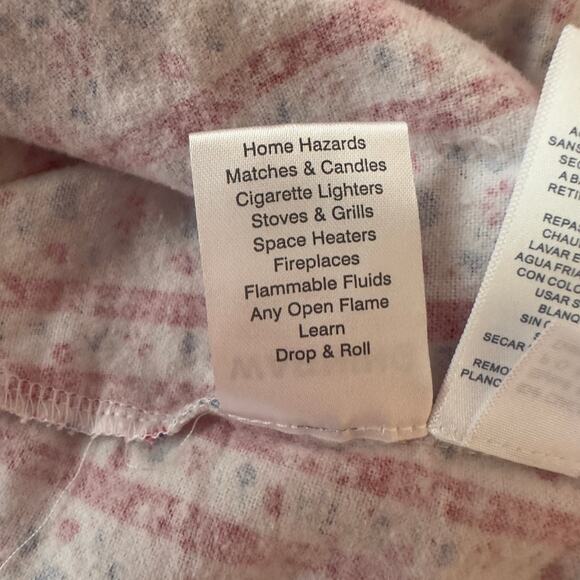 Lanz of Salzburg Tyrolean Flannel Nightgown Red And Blue Hearts Size M Cozy - Picture 11 of 11